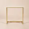 Modern 660 mm White C-Shaped Sintered Stone End table with Gold Finish