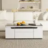 Modern Tempered Glass Lift-Top Coffee Table with Drawers