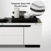 Modern Tempered Glass Lift-Top Coffee Table with Drawers
