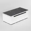 Modern Tempered Glass Lift-Top Coffee Table with Drawers
