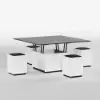 Modern Tempered Glass Lift-Top Coffee Table with Drawers