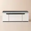 Modern Tempered Glass Lift-Top Coffee Table with Drawers