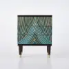 Novel Blue Cabinet Gold-Painted 3-Drawer Chest in Small