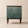 Novel Blue Cabinet Gold-Painted 3-Drawer Chest in Small