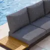 Tevara 4-Piece Outdoor Teak & Aluminium Modular Sofa Set with Coffee Table for 6 in Grey