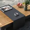 Tevara 4-Piece Outdoor Teak & Aluminium Modular Sofa Set with Coffee Table for 6 in Grey