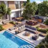 Tevara 4-Piece Outdoor Teak & Aluminium Modular Sofa Set with Coffee Table for 6 in Grey