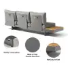 Tevara 4-Piece Outdoor Teak & Aluminium Modular Sofa Set with Coffee Table for 6 in Grey