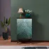 Novel Blue Cabinet Gold-Painted 5-Drawer Chest in Large