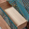 Novel Blue Cabinet Gold-Painted 5-Drawer Chest in Large