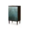 Novel Blue Cabinet Gold-Painted 5-Drawer Chest in Large