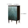 Novel Blue Cabinet Gold-Painted 5-Drawer Chest in Large