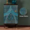 Novel Blue Cabinet Gold-Painted 5-Drawer Chest in Large