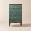 Novel Blue Cabinet Gold-Painted 5-Drawer Chest in Large