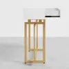 1000mm Narrow Console Table with Storage Drawers White Hallway Table with Metal Legs