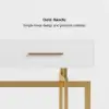 1000mm Narrow Console Table with Storage Drawers White Hallway Table with Metal Legs