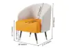 Faux Leather Upholstered Barrel Accent Chair with Pillow & Metal Legs – White