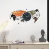 Modern 29.1" Acrylic World Map Wall Clock with Plug-In LED Display – 740mm