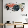 Modern 29.1" Acrylic World Map Wall Clock with Plug-In LED Display – 740mm
