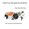 Modern 29.1" Acrylic World Map Wall Clock with Plug-In LED Display – 740mm
