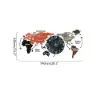 Modern 29.1" Acrylic World Map Wall Clock with Plug-In LED Display – 740mm