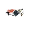 Modern 29.1" Acrylic World Map Wall Clock with Plug-In LED Display – 740mm