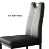 Modern Upholstered Dining Chair in Black (Set of 2) with Carbon Steel Legs