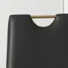 Modern Upholstered Dining Chair in Black (Set of 2) with Carbon Steel Legs