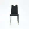 Modern Upholstered Dining Chair in Black (Set of 2) with Carbon Steel Legs