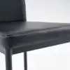 Modern Upholstered Dining Chair in Black (Set of 2) with Carbon Steel Legs