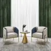 Modern Accent Chair Tufted Upholstered PU Leather Accent Chair in Gold – AUD-H0209
