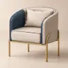 Modern Accent Chair Tufted Upholstered PU Leather Accent Chair in Gold – AUD-H0209