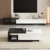 Quoint 180 - 255 cm Extendable TV Unit with 3 Drawers – 40cm – Stand Retracted Media – AUD-H0211