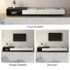Quoint 180 - 255 cm Extendable TV Unit with 3 Drawers – 40cm – Stand Retracted Media – AUD-H0211