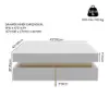 Picture of White Modern Square Coffee Table with Drawers Tempered Glass Top & Metal Legs