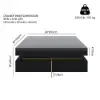 Black Modern Square Coffee Table with Drawers Tempered Glass Top & Metal Legs