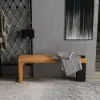 Natural Wood Entryway Bench Modern Bench with Steady Metal Legs (1200mm)