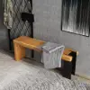 Natural Wood Entryway Bench Modern Bench with Steady Metal Legs (1200mm)