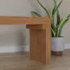 Natural Wood Entryway Bench Modern Bench with Steady Metal Legs (1200mm)