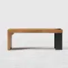Natural Wood Entryway Bench Modern Bench with Steady Metal Legs (1200mm)