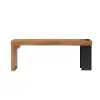 Natural Wood Entryway Bench Modern Bench with Steady Metal Legs (1200mm)
