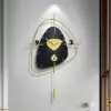 640mm Black Creative Scandinavian Wall Clock Metal Pendulum Home Clock for Living Room