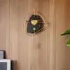 640mm Black Creative Scandinavian Wall Clock Metal Pendulum Home Clock for Living Room
