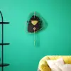 640mm Black Creative Scandinavian Wall Clock Metal Pendulum Home Clock for Living Room