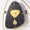 640mm Black Creative Scandinavian Wall Clock Metal Pendulum Home Clock for Living Room