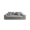 2200mm Modern Grey Cotton & Linen Upholstered 3-Seater Sofa for Living Room