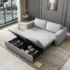 Picture of 82" Linen Convertible Sleeper Sofa 3-Seater
