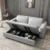 Picture of 82" Linen Convertible Sleeper Sofa 3-Seater