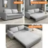 Picture of 82" Linen Convertible Sleeper Sofa 3-Seater