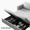 Picture of 82" Linen Convertible Sleeper Sofa 3-Seater